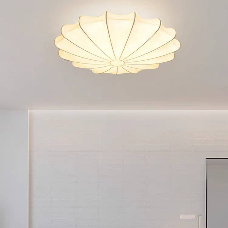Ritta Ronde Moderne LED Plafonnier Blanc Tissu Salon Chambre à coucher