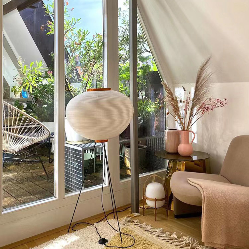 Ritta Design Lampadaire Simple Métal/Papier Blanc Bureau/Salon
