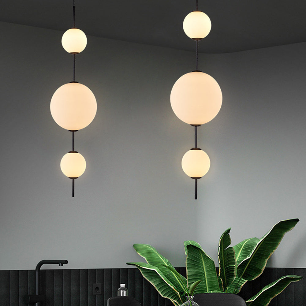 Valentina Luminaires Suspensions Bulle Moderne Simple Métal/Verre Noir Salon/Chambre à Coucher
