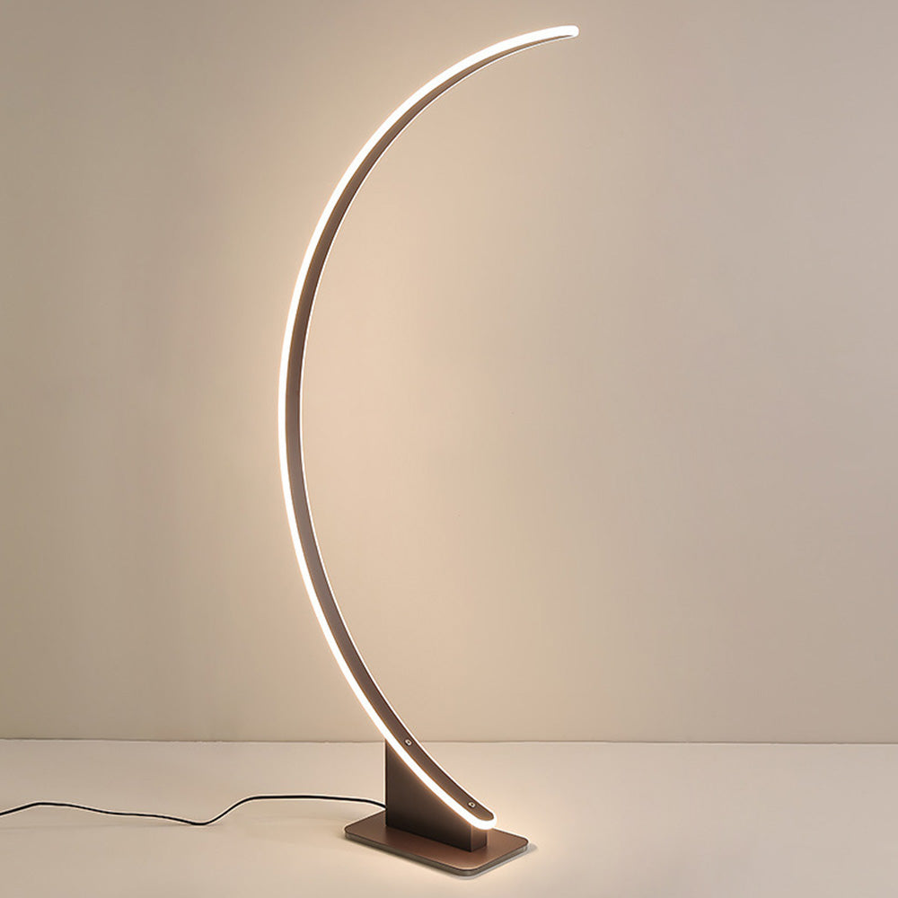 Ray Design Lampadaire Arche Simple Métal/Silicone Café/Blanc Salon/Chambre à Coucher