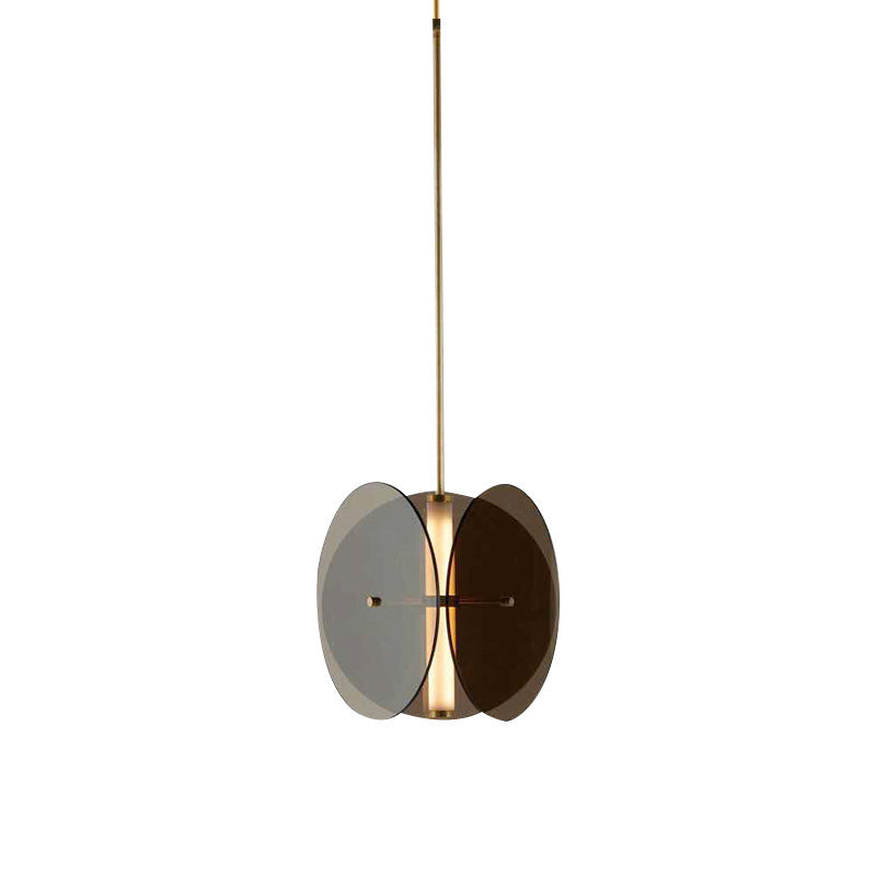 Valentina Suspension Rond LED Simplicité Noir Métal/Verre Chambre à Coucher