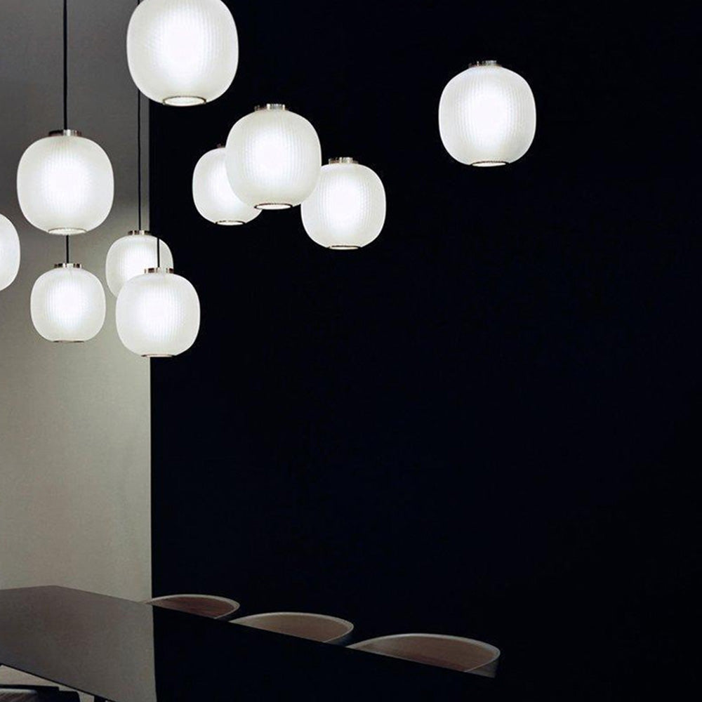 Valentina Design Luminaires Suspensions Globe Moderne Métal/Verre Gris Fumé/Blanc Sablonneux Salon