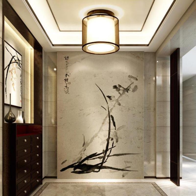 Arisha Plafonnier Carré Moderne, Métal/Tissu, Noir, Salon