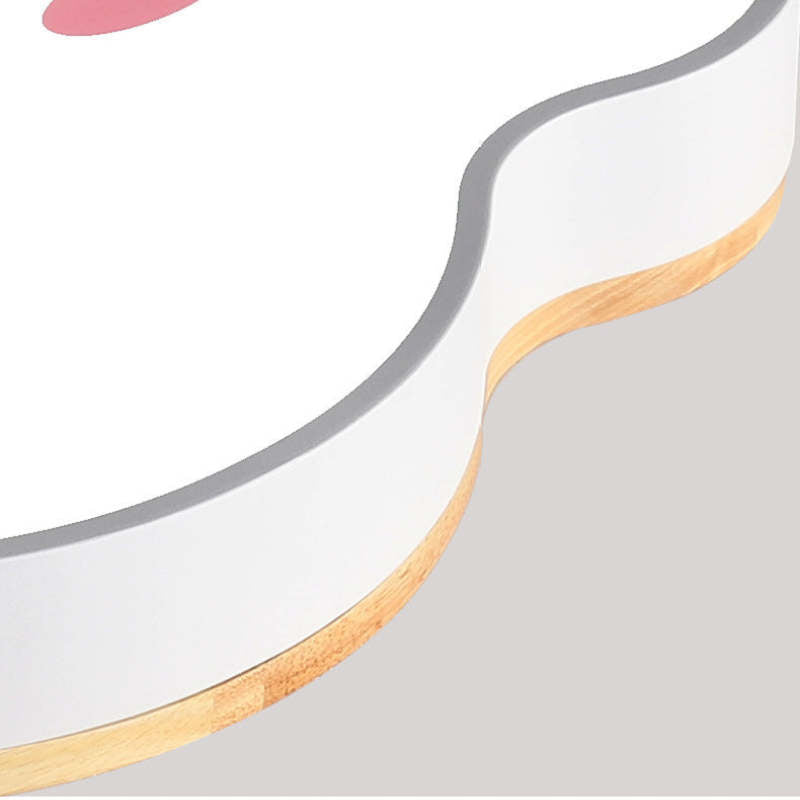 Aria Plafonnier Nuage Moderne, Acrylique/Bois, Blanc/Vert/Rose, Chambre