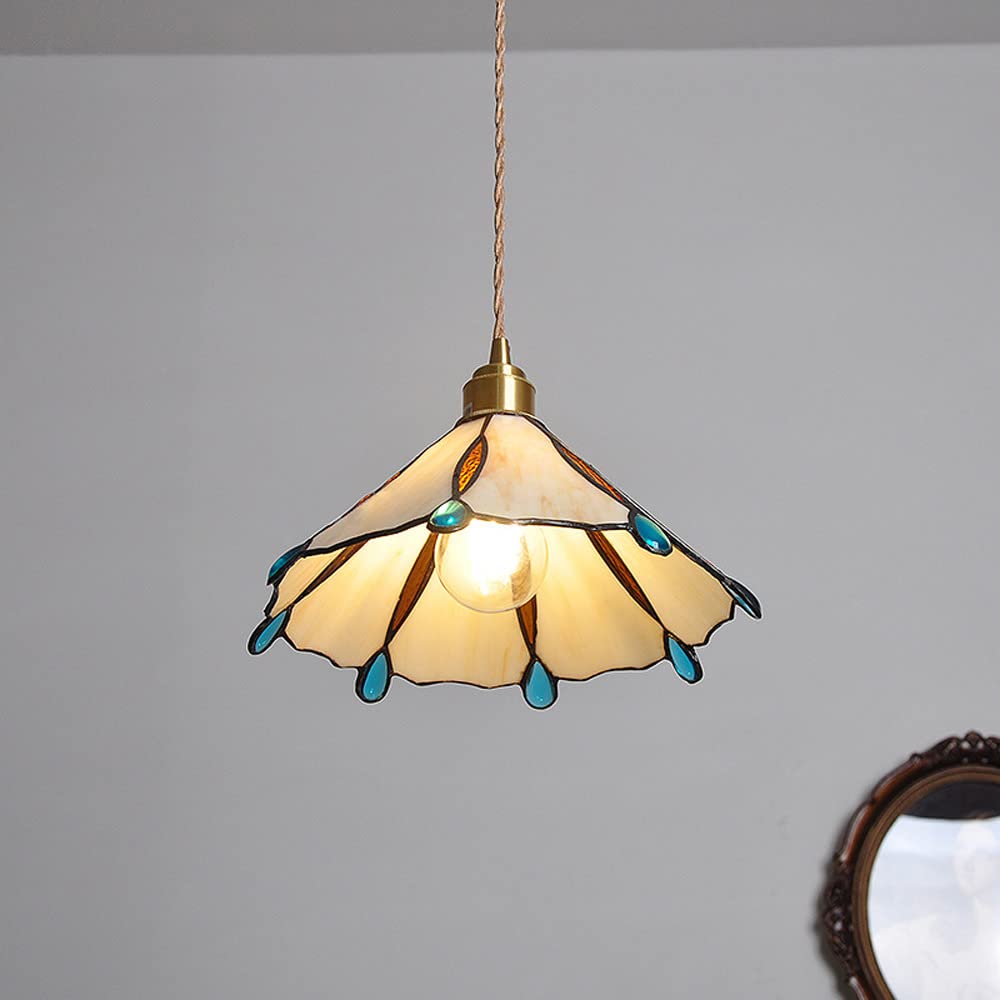 Tiffany Vintage Suspension Métal/Verre Chambre/Salon/Entrée