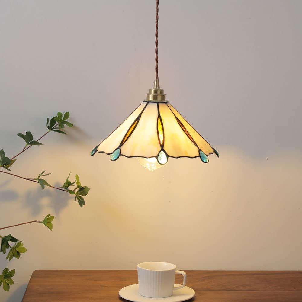 Tiffany Vintage Suspension Métal/Verre Chambre/Salon/Entrée