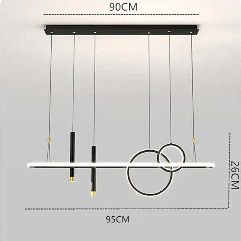 Arisha Suspension Anneau Moderne, Métal, Noir, Salon