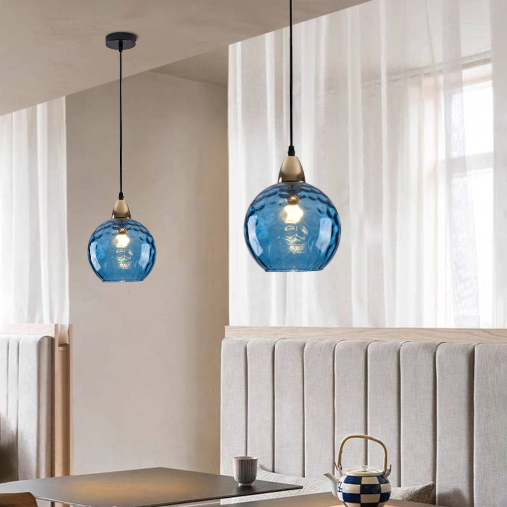 Valentina Suspension Boule Moderne Verre Rouge/Vert/Bleu Salon