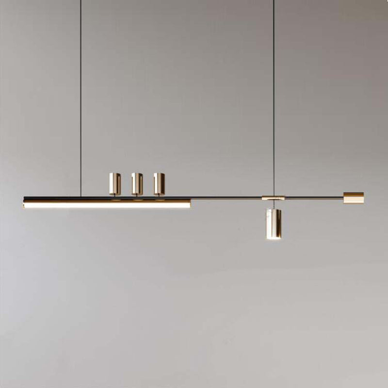 Ray Suspension Linéaire Moderne, Métal, Doré, Salon