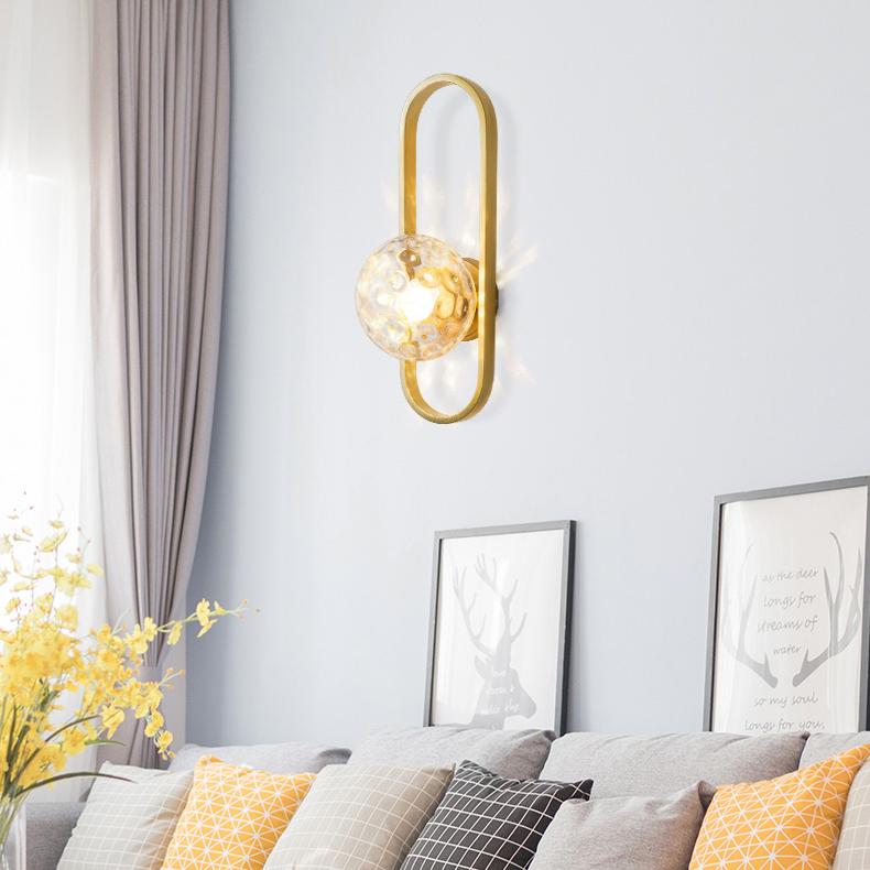 Valentina Applique Murale Globe Led Moderne, Métal, Or/Noir, Chambre