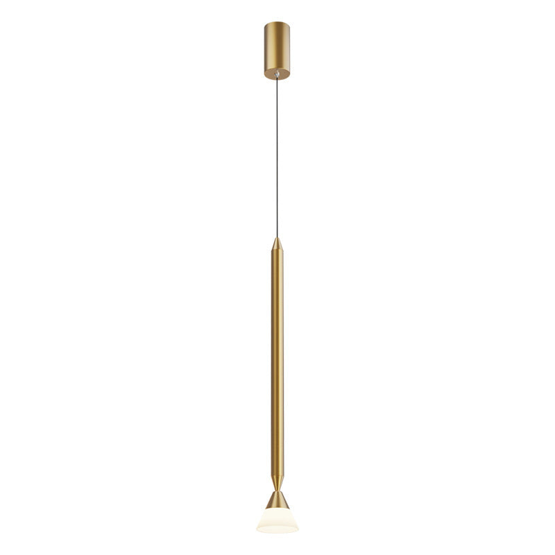 Arisha Suspension Cylindre Simple, Métal/Verre, Noir/Doré, Salon