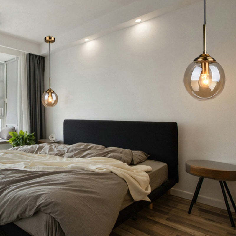 Valentina Luminaires Suspension Verre Transparent Ambre