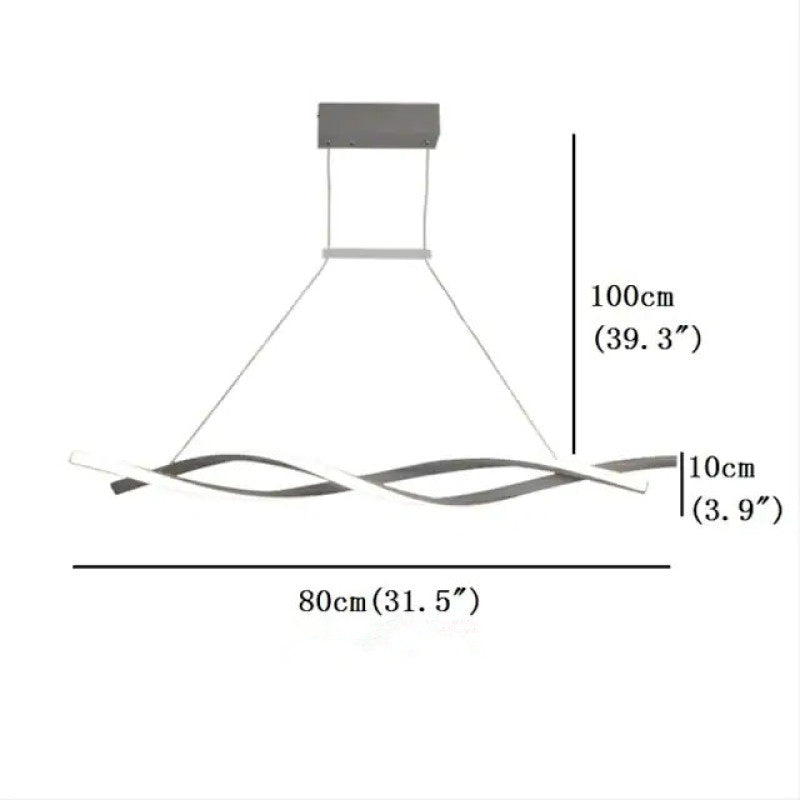 Arisha Suspension Linéaire Simple, Aluminium/Gel de silice, Noir/Gris, Chambre