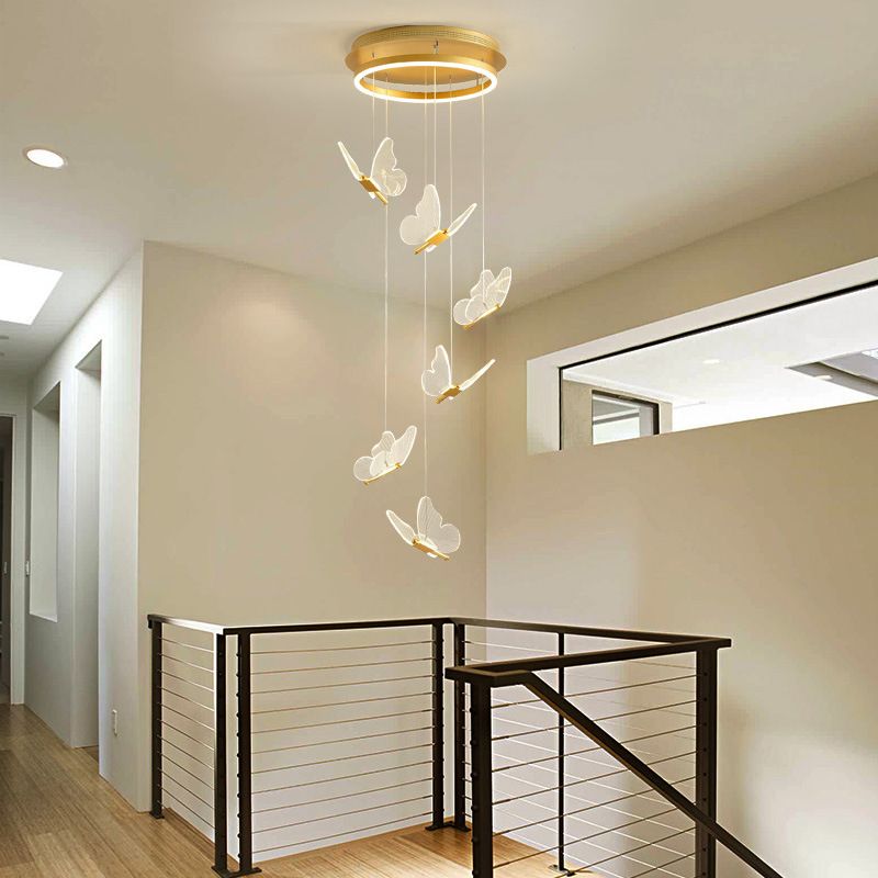 Olivia Moderne LED Suspension Doré Métal/Acrylique Salon Chambre à coucher