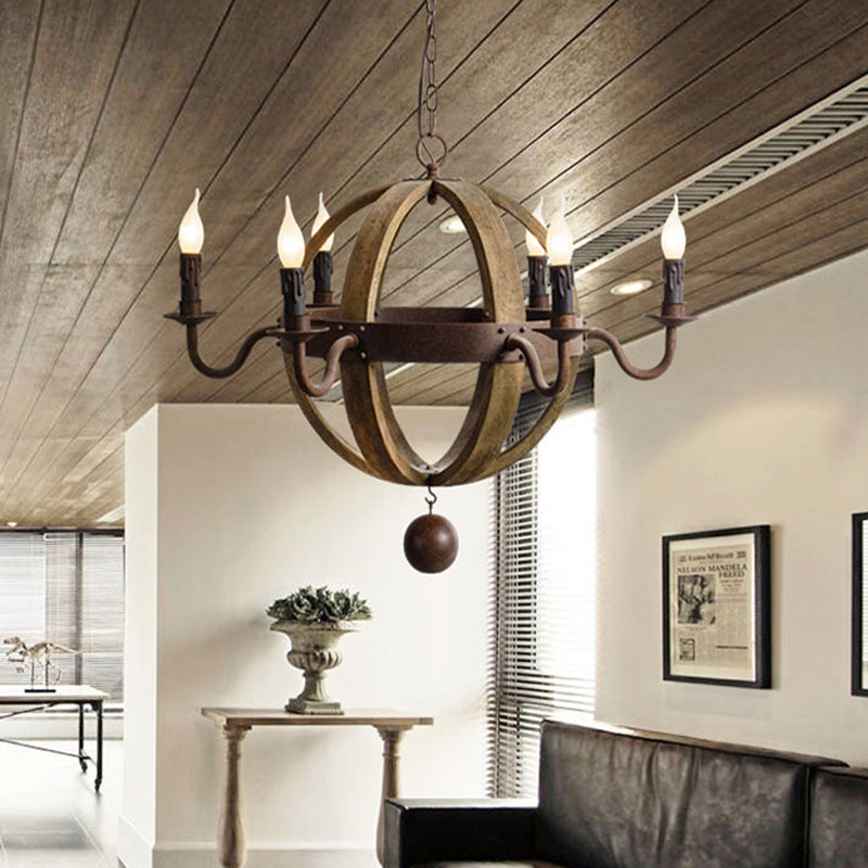 Silva Rustique Suspension Bois Métal Couloir Restaurant