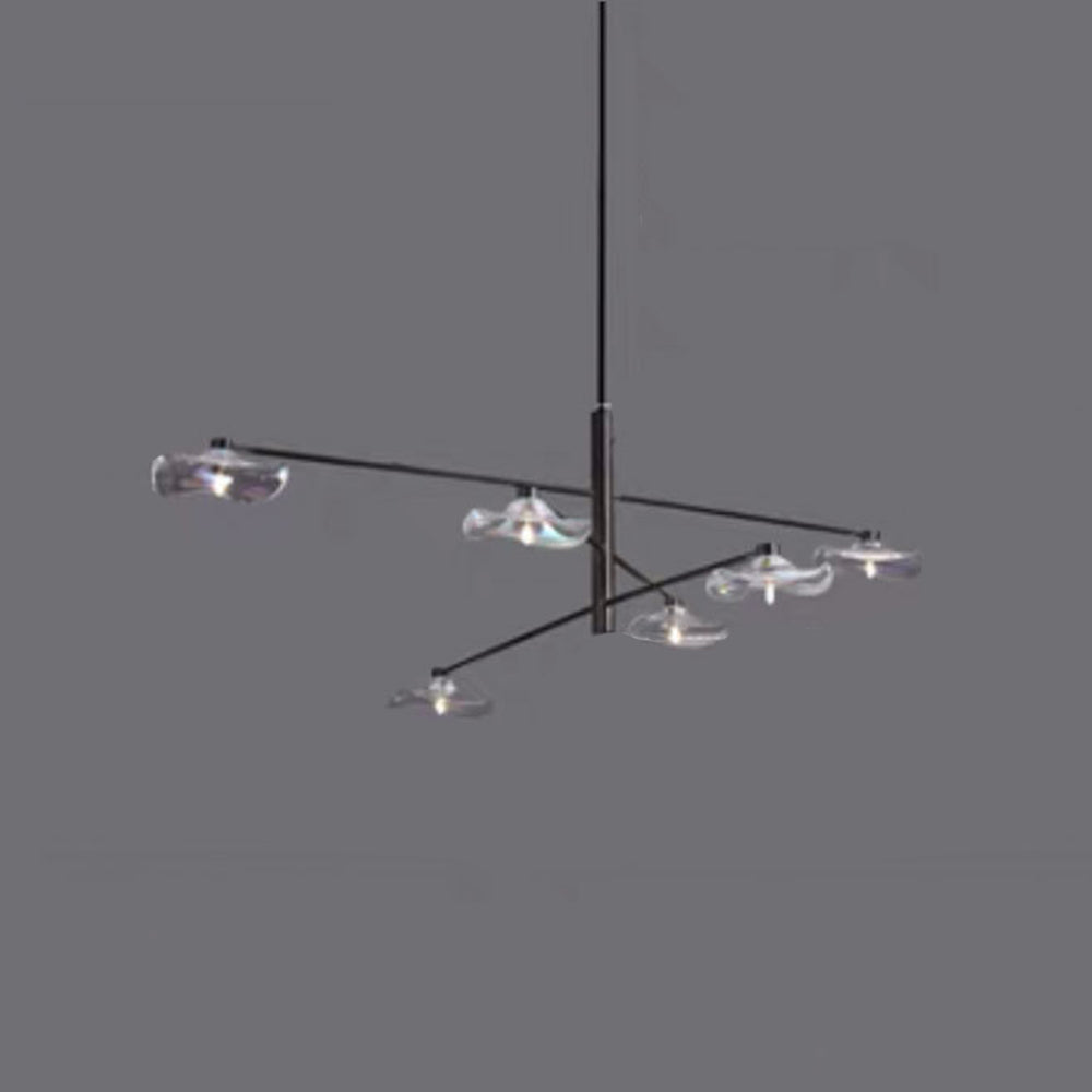 Arisha Suspension Linéaire Moderne, Métal/Verre, Transparent/Multicolore, Salon/Chambre à Coucher