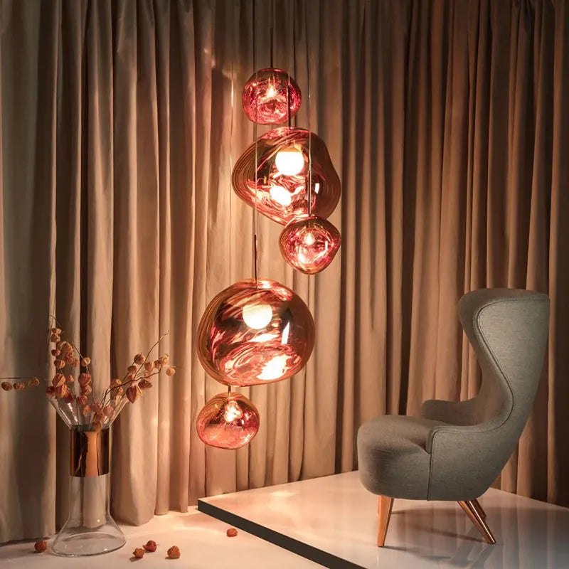Valentina Suspension Moderne en Verre Coloré Irregulier