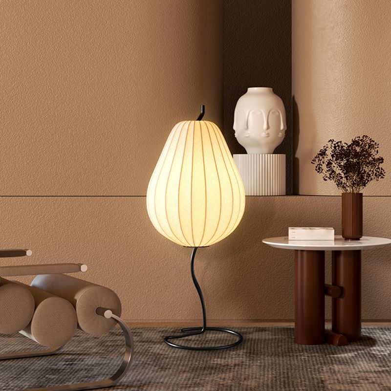 Ritta Lampadaire Poire Moderne, Métal/Tissu, Beige, Salon