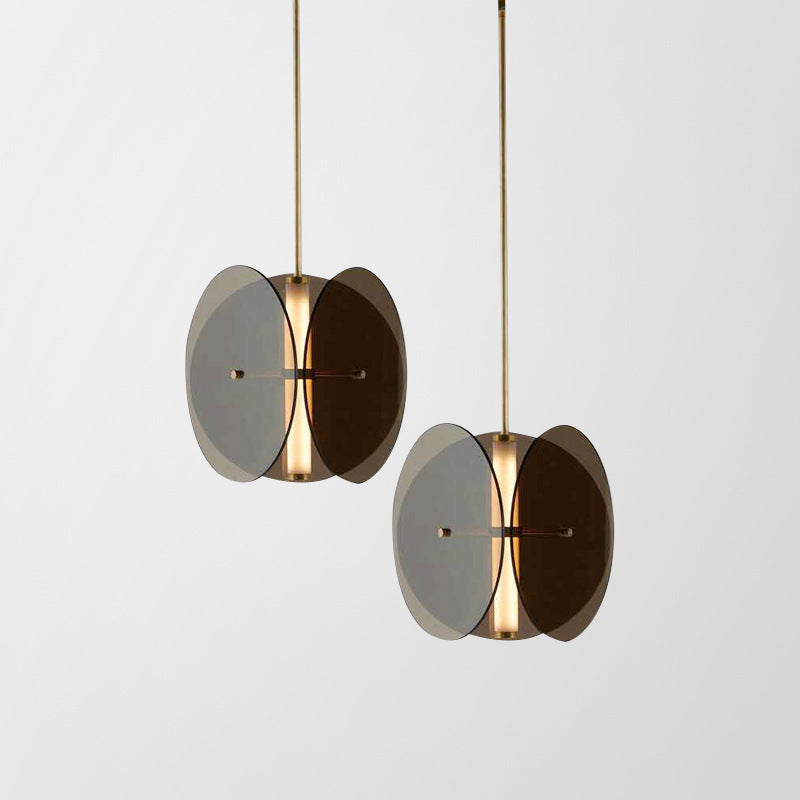 Valentina Suspension Rond LED Simplicité Noir Métal/Verre Chambre à Coucher