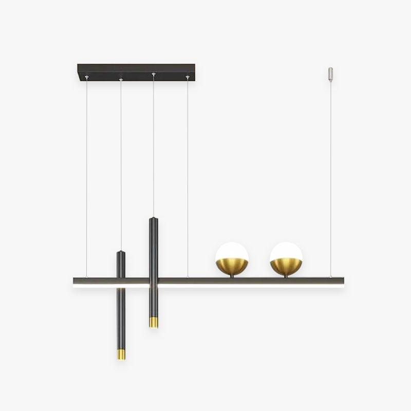 Arisha Luminaires Suspension Minimaliste Globe Double Métal Salle à manger