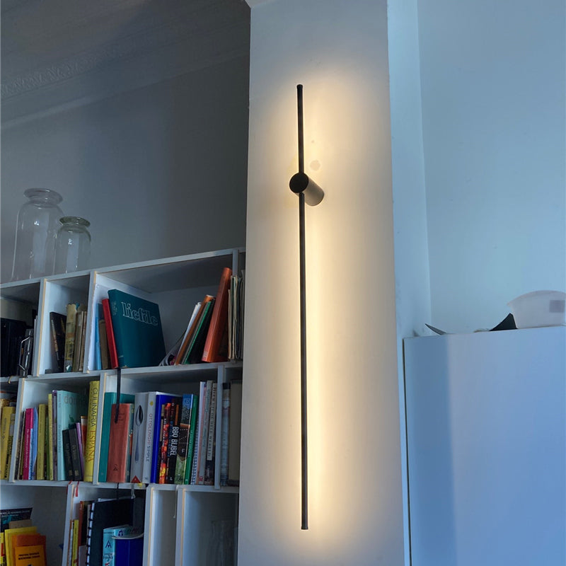 Ray Applique Murale d'Extérieur Minimaliste Linéaire LED, Métal, Noir, Jardin