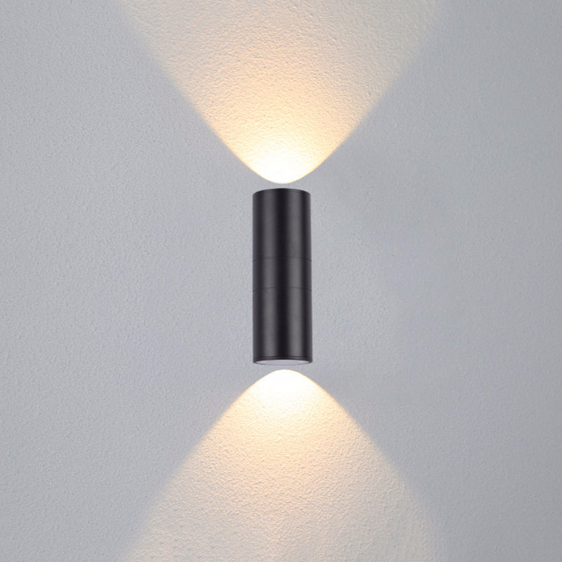 Ray Applique Extérieure Cylindre Simple, Verre, Noir, Cour