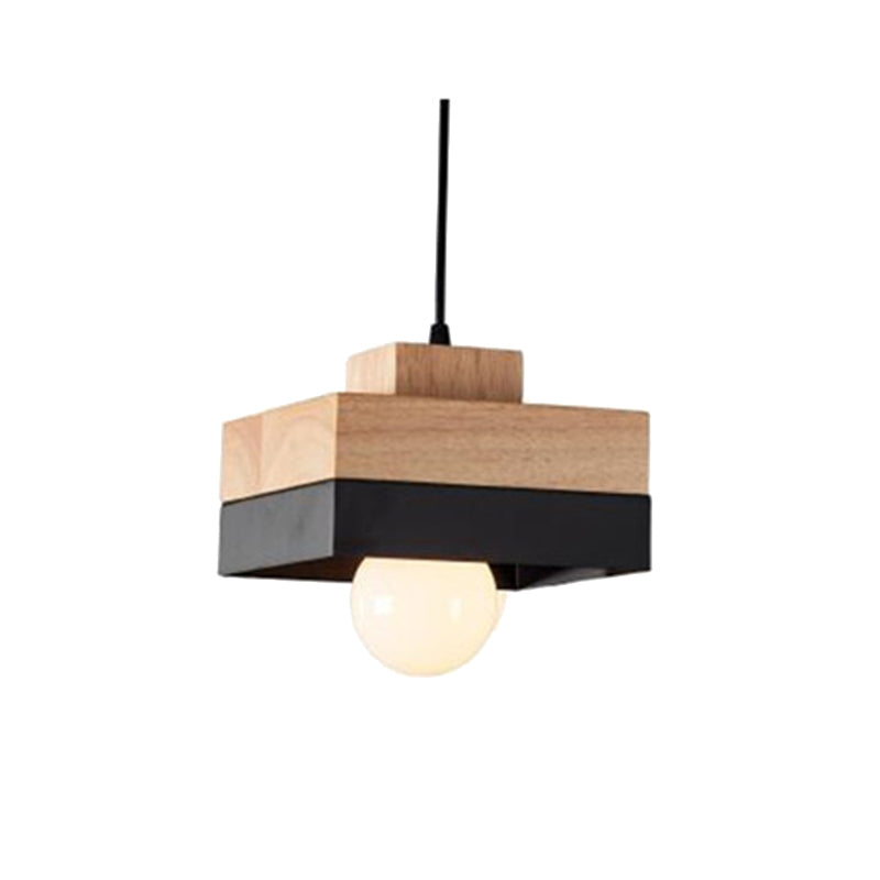 Valentina Suspension, Métal/Bois, Noir/Blanc, Salle à Manger/Salon