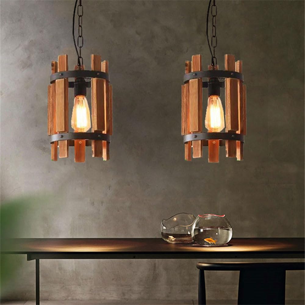 Epoch Rétro LED Suspension Métal/Bois Salon/Chambre À Coucher
