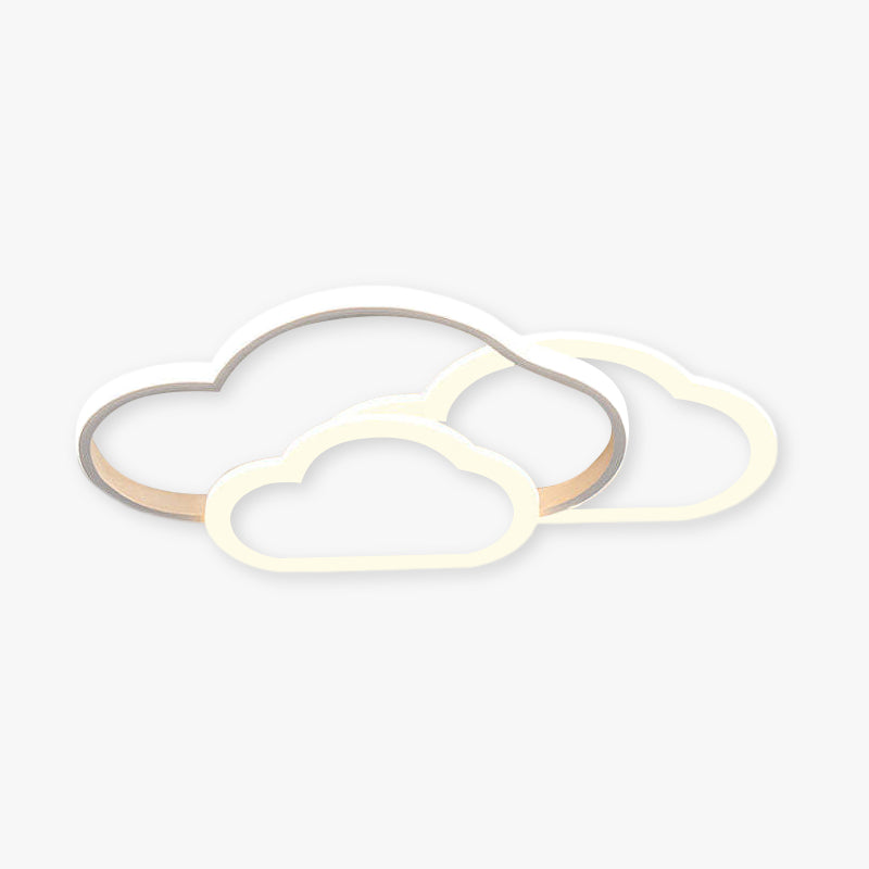 Arisha Plafonnier Nuage Moderne, Acrylique/Metal, Blanc/Rose, Chambre
