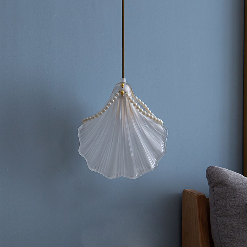 Kristy Suspension Coquille Moderne, Acrylique/Métal, Blanc, Chambre