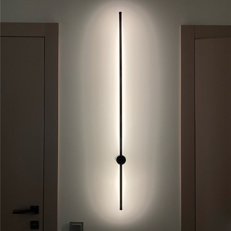 Ray Applique Murale d'Extérieur Minimaliste Linéaire LED, Métal, Noir, Jardin