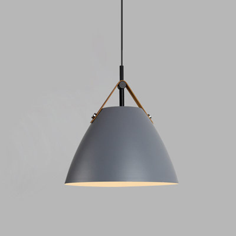 Arisha Suspension Conique Moderne, Métal, Nior/Blanc/Gris, Salon