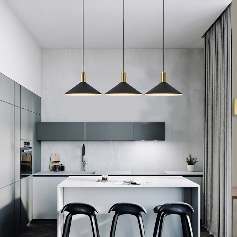Arisha Suspension Moderne LED Acrylique/Métal, Noir/Blanc/Or, Salon