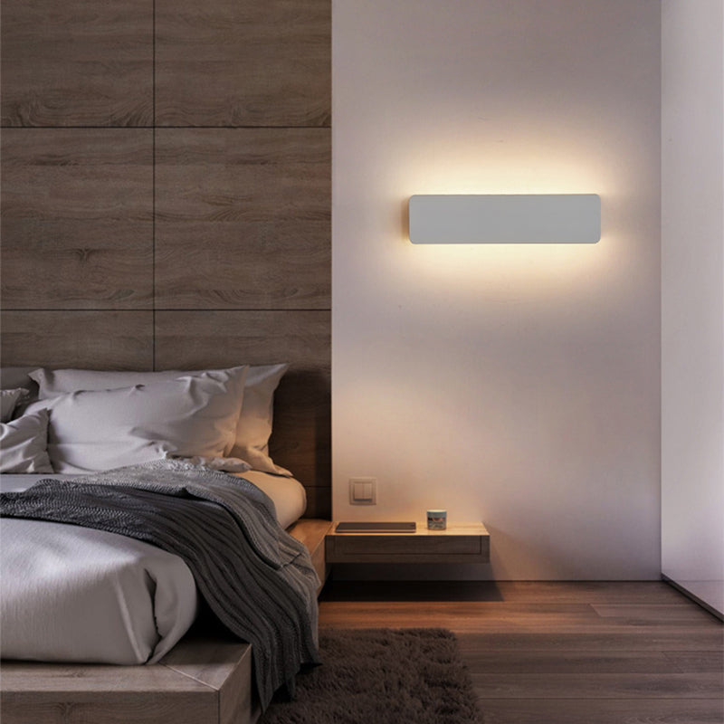 Ray Applique Murale Rectangulaire Moderne, Métal, Blanc, Jardin