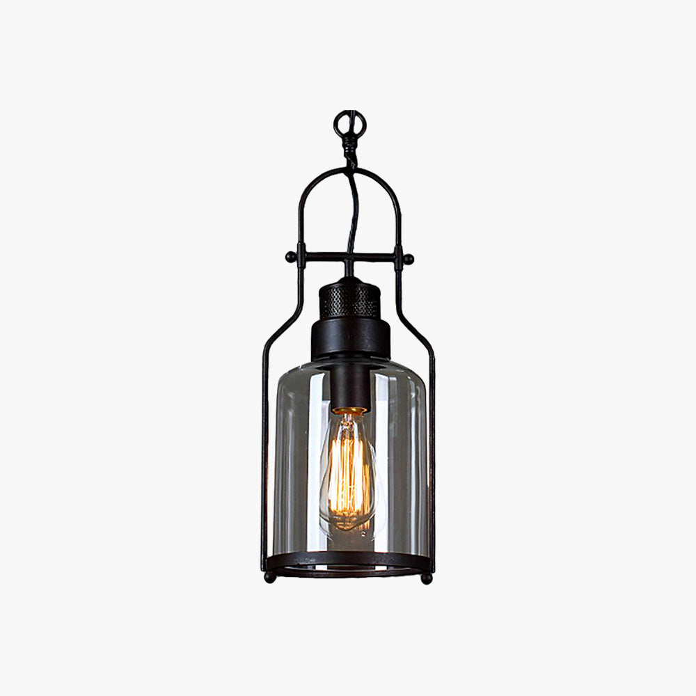 Epoch LED Suspension Noir Rouille Verre Métal Chambre à coucher