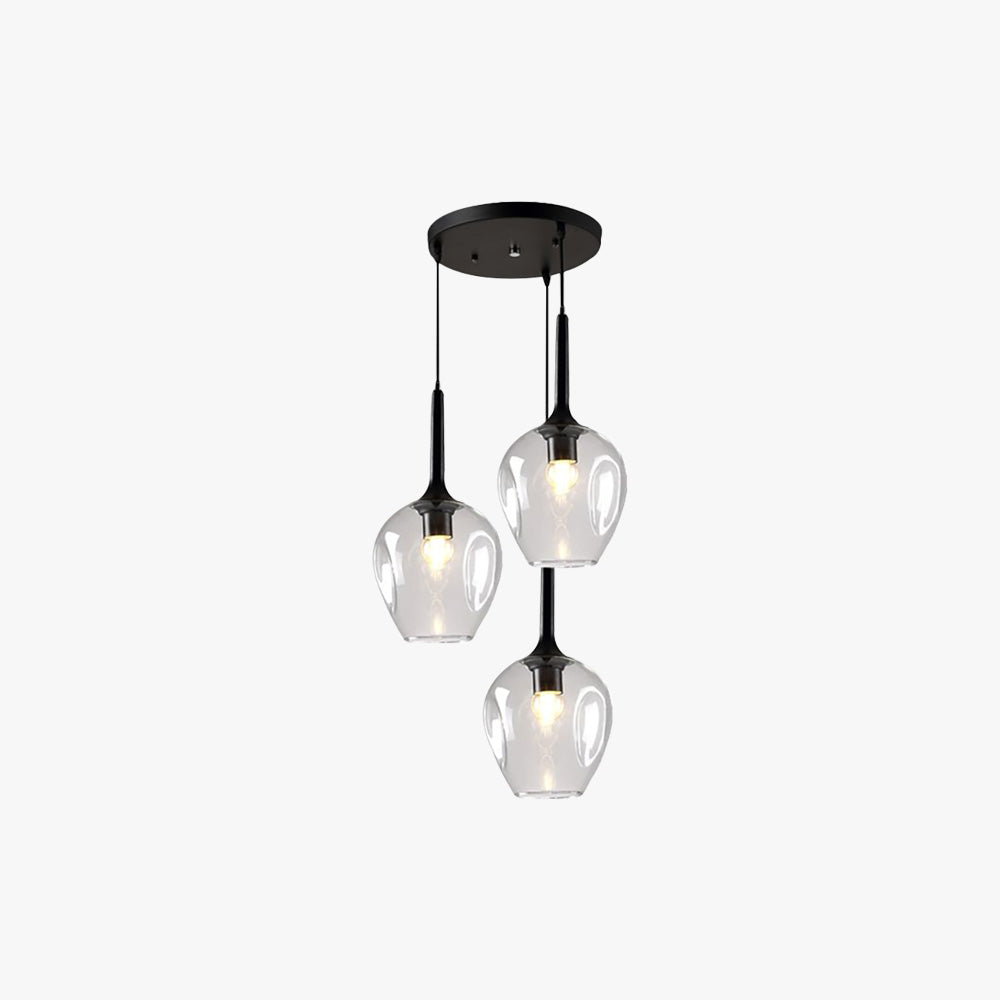 Valentina LED Suspension Bleu Gris Verre Salle à Manger Chambre à coucher