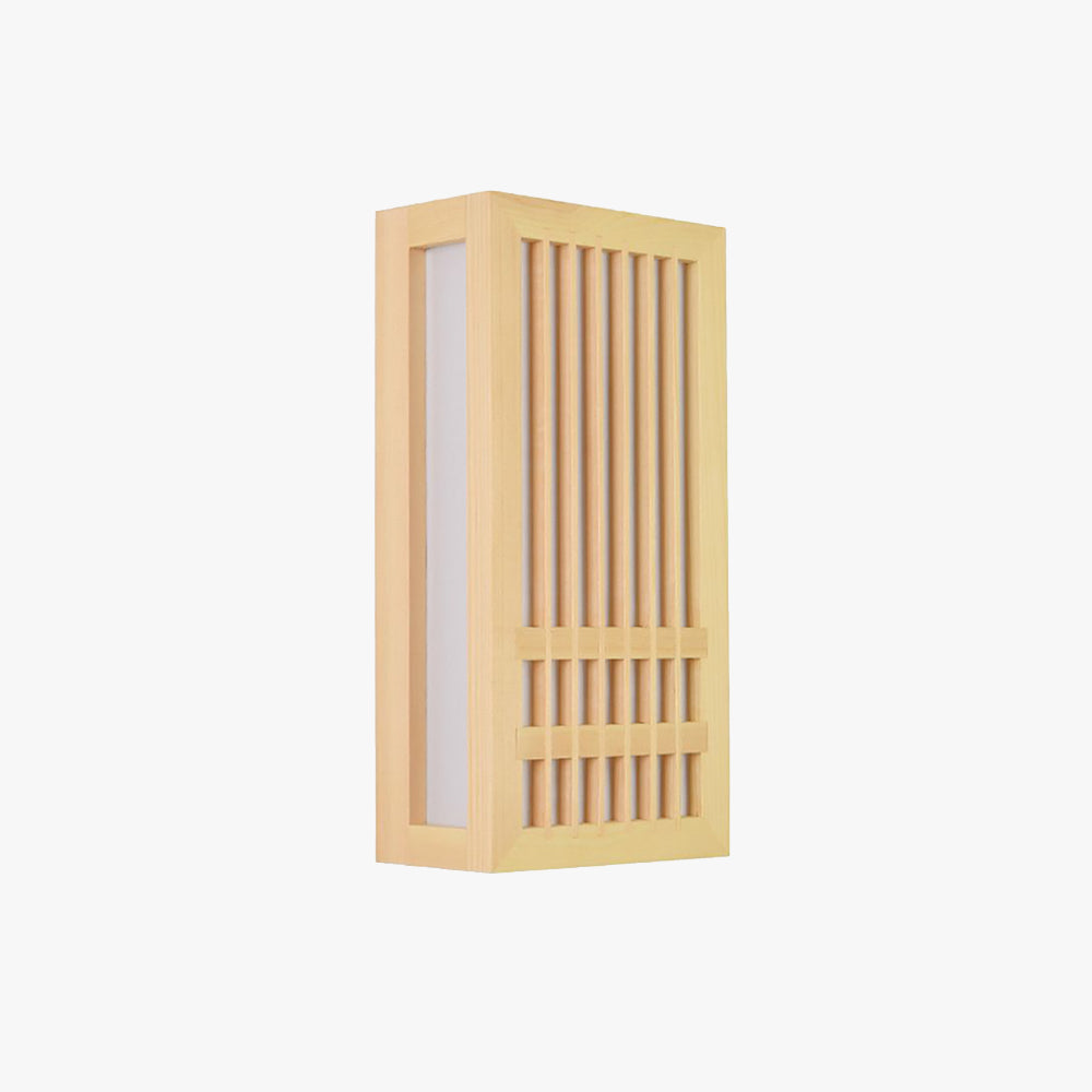 Muto Applique Murale Rectangulaire Vintage Bois/Acrylique Bois Brut Chambre à Coucher/Salon