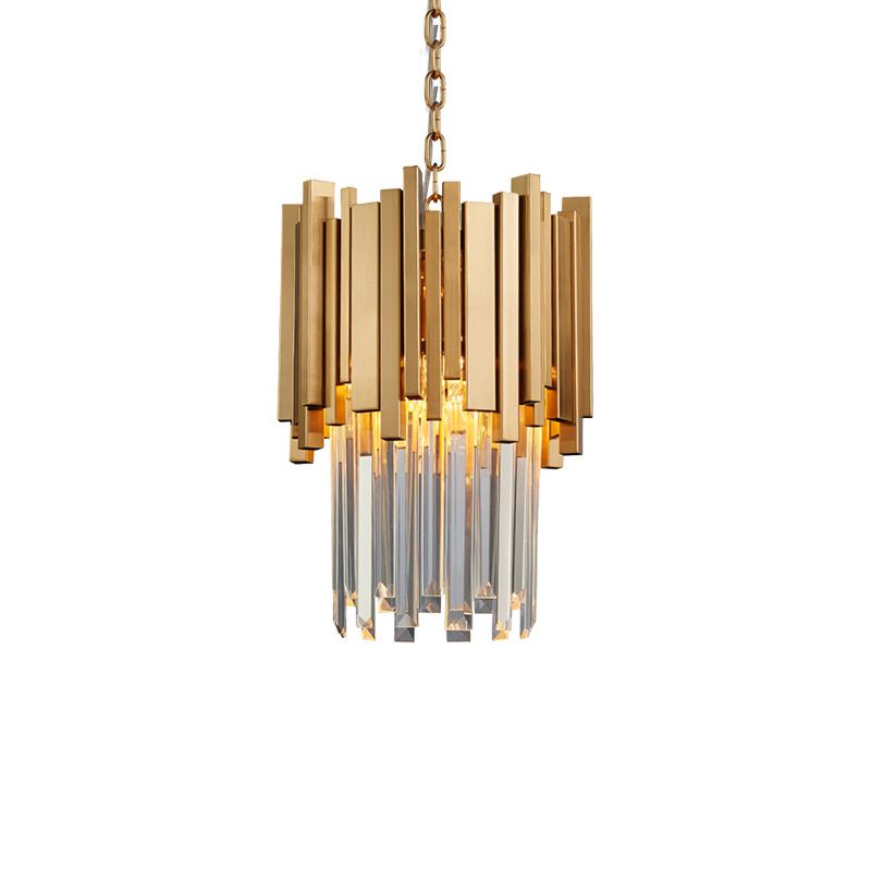 Kristy LED Suspension Or Chromé Métal Cristal Salon Chambre à couche