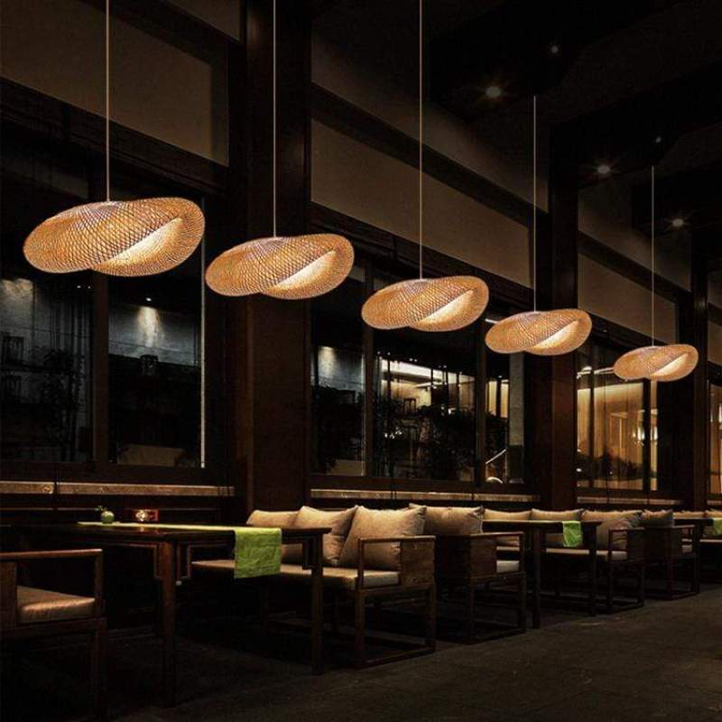 Ritta Suspension Nuage Bohème, Bambou, Bois, Salon