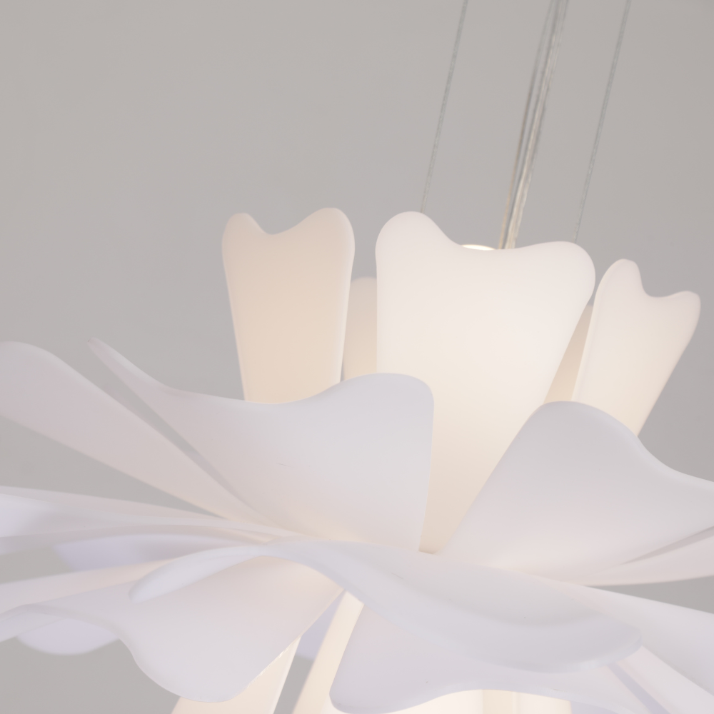 Arisha Suspension Fleur Moderne Blanc Salon