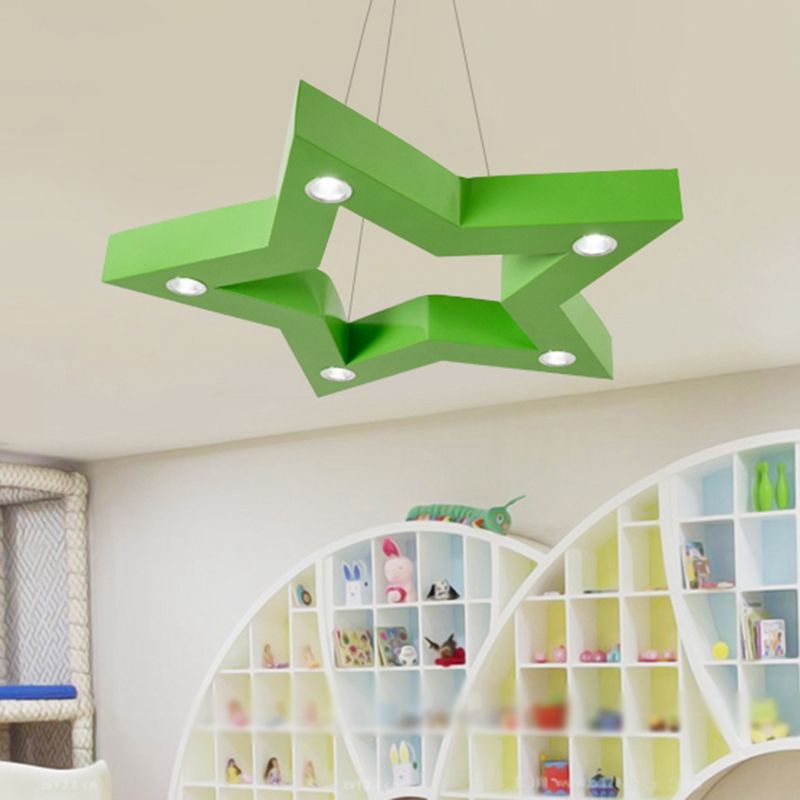 Aria Moderne LED Suspension Jaune Bleu Vert Métal Salle à Manger
