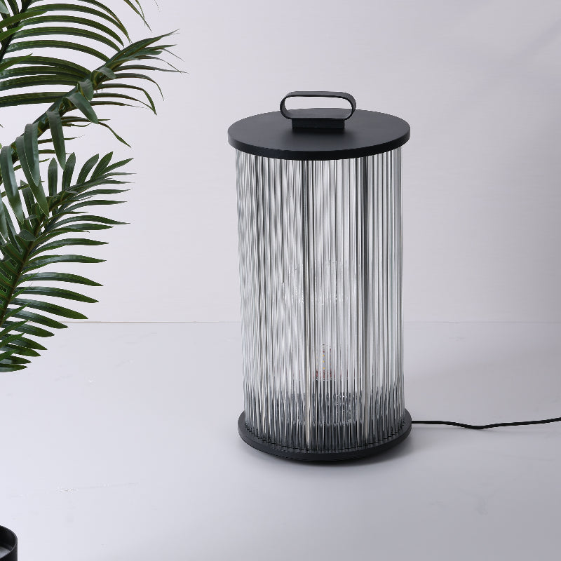 Ray Lampadaire Cylindre Simple, Métal/Verre, Gris, Jardin