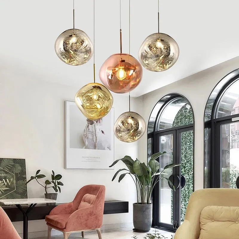 Valentina Suspension Moderne en Verre Coloré Irregulier