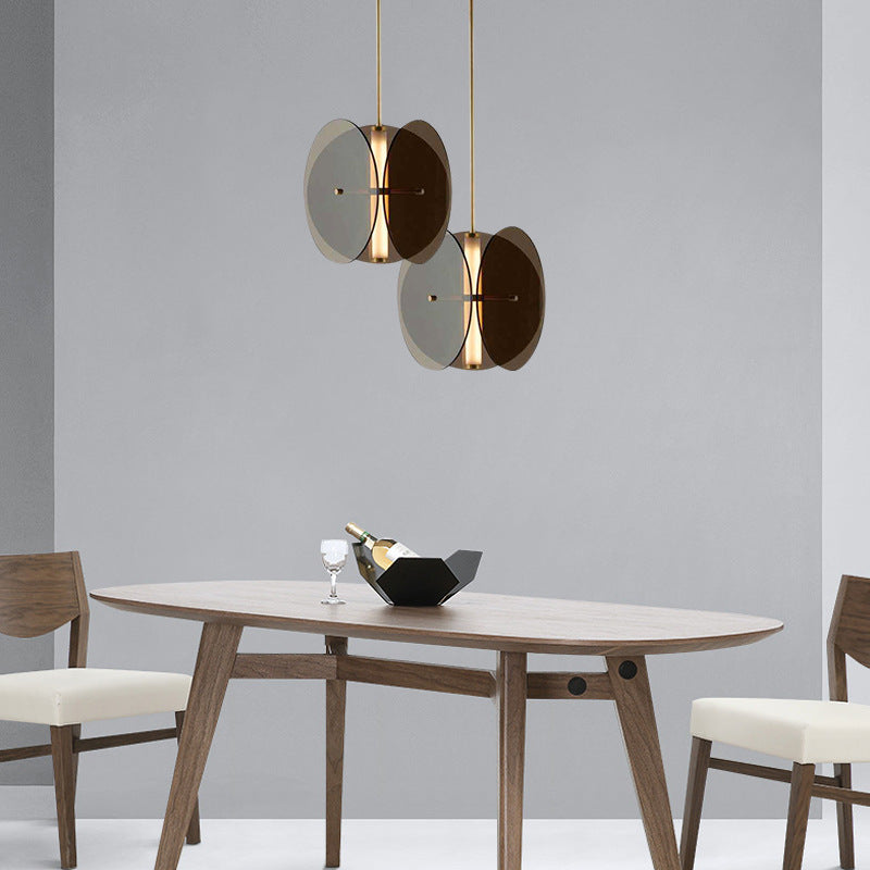 Valentina Suspension Rond LED Simplicité Noir Métal/Verre Chambre à Coucher