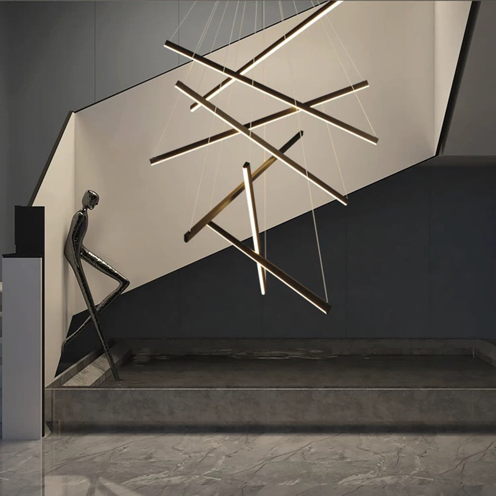 Arisha Luminaires Suspensions Linéaire Simple LED Moderne Métal Ferreux Salon