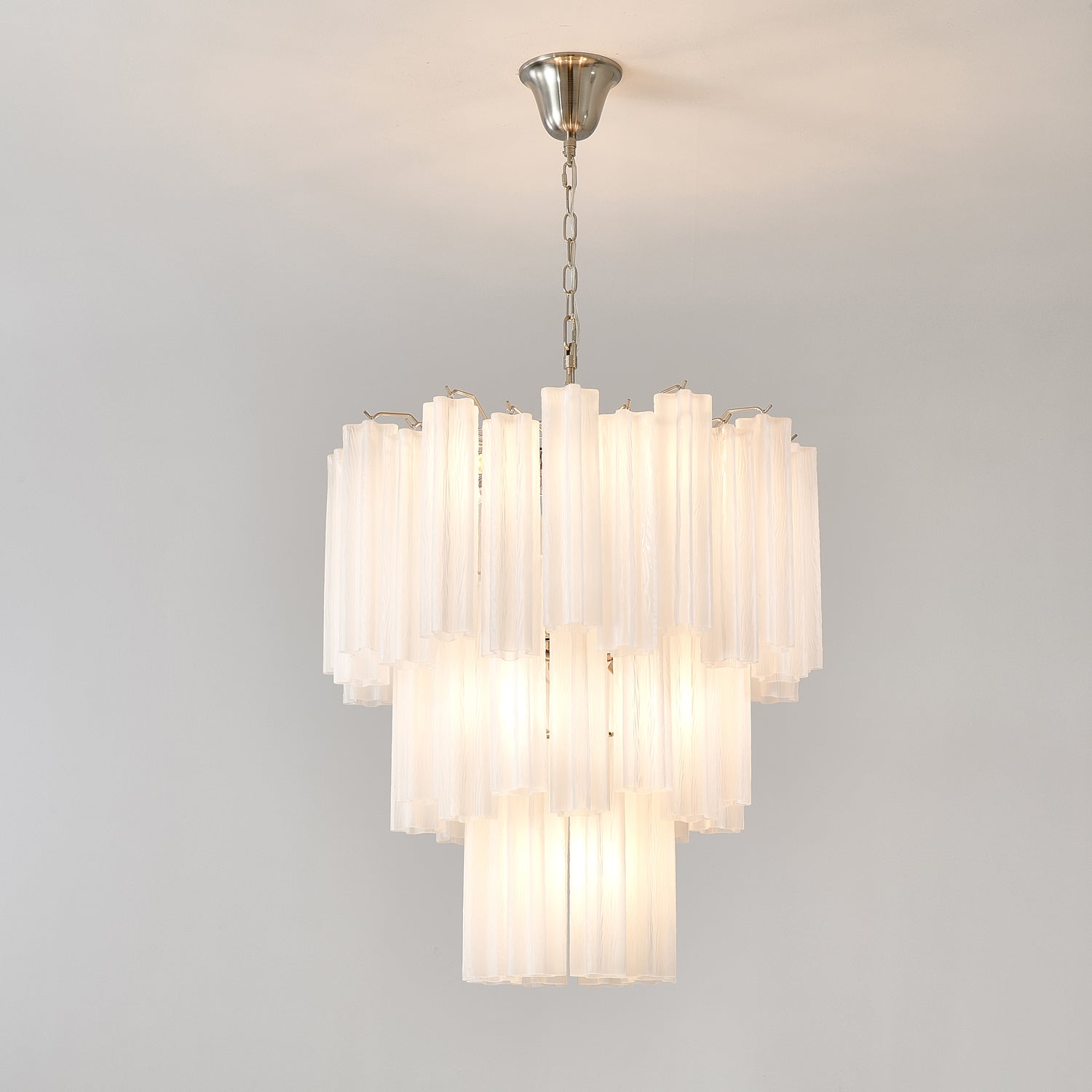 Aurora Chandelier Frosted Glass Tubes Layered Minimalist - Letslighting