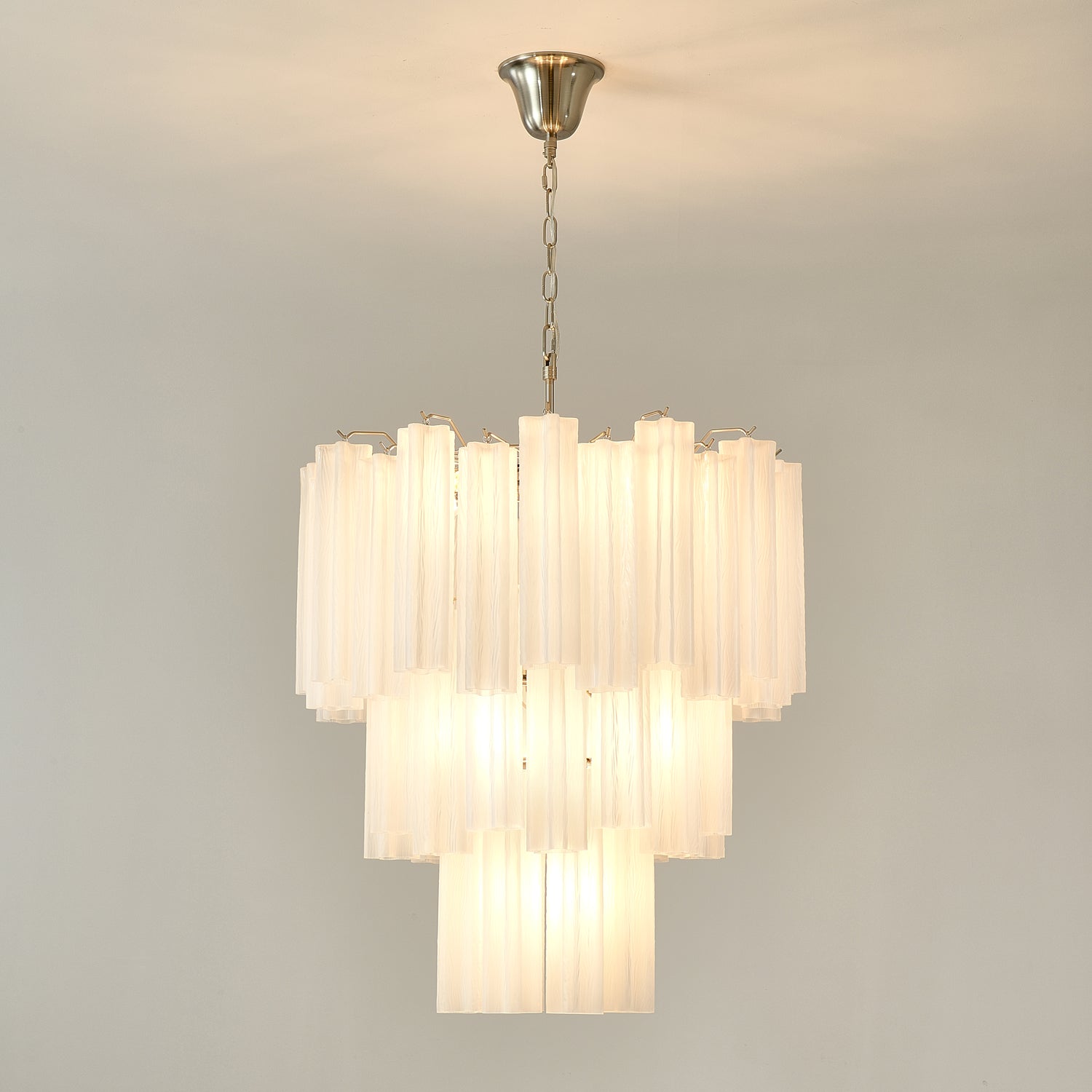 Aurora Chandelier Frosted Glass Tubes Layered Minimalist - Letslighting