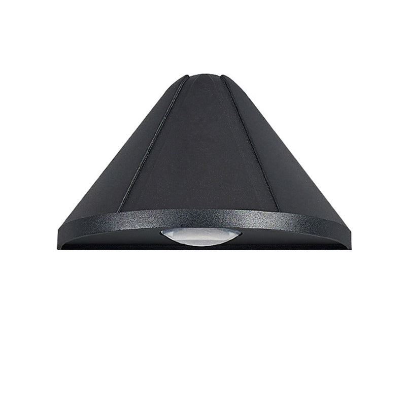 Ray Applique Murale Triangulaire Moderne, Métal/Acrylique, Blanc/Noir, Extérieur