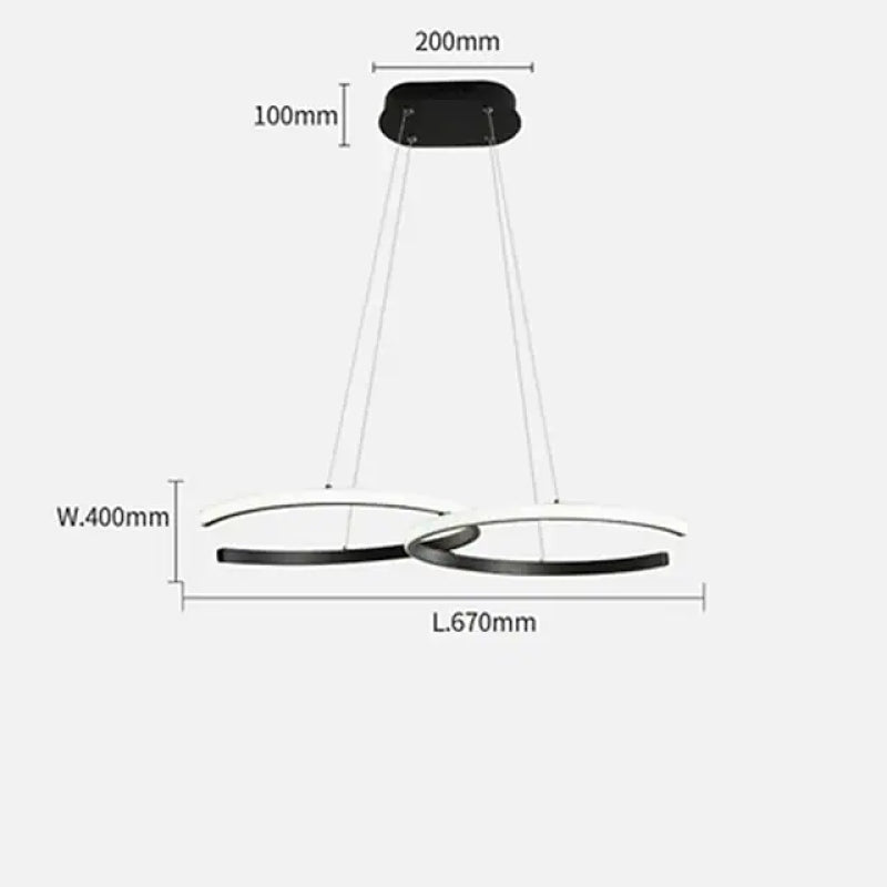 Arisha Luminaires suspension de lumière pendante de l'anneau LED pour la salle à manger