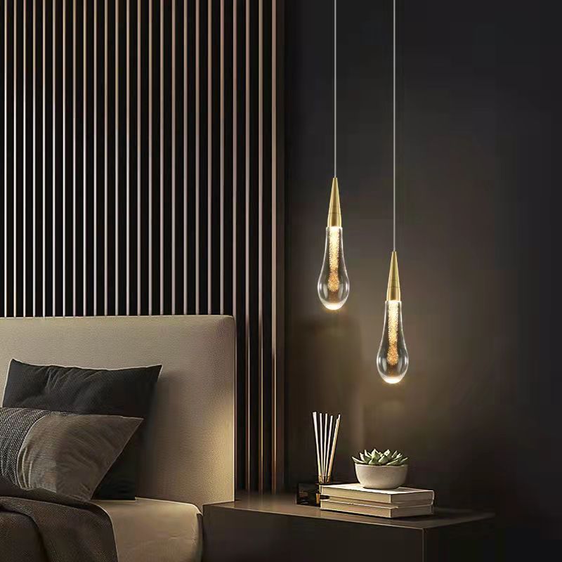 Kristy Suspension Goutte Design Doré Salon